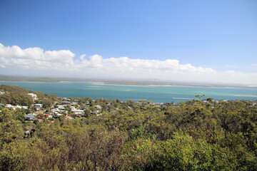 View From Gan Gan Lookout, Port Stephens New South Wales, Australia. Looking over Australian coastal forest