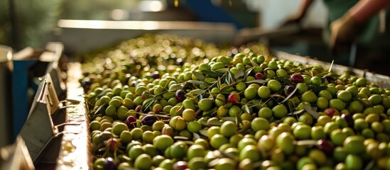Production of extra virgin Olive Oil in Mola di Bari, Puglia - obrazy, fototapety, plakaty