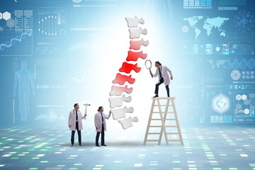 Medical concept with doctors and spine