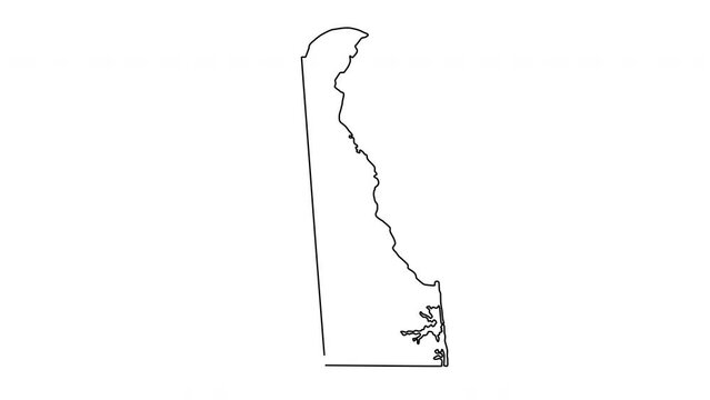 animated sketch of a map of the state of Delaware