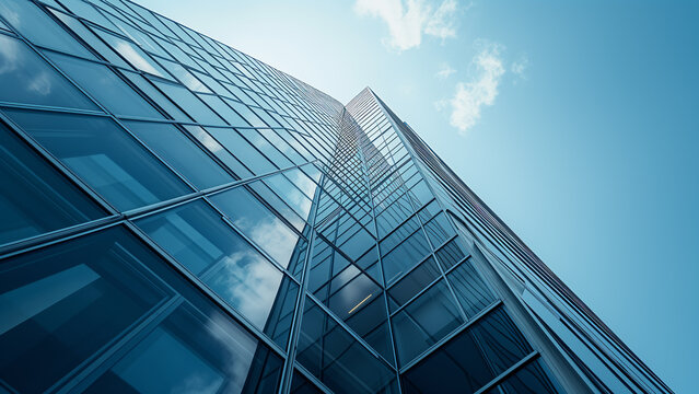 Architectural Brilliance: Detailed View of a Modern Skyscraper