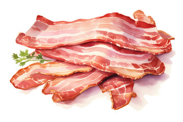 Obraz premium Delicious, Smoked Bacon Slice on a Gourmet Kitchen Table: A Tasty, Closeup Culinary Delicacy