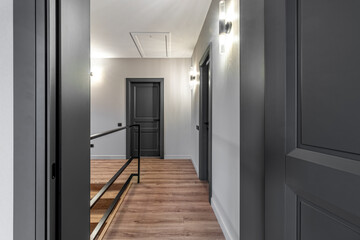 Black interior door in a new private house