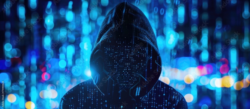 Poster cybersecurity: using code to breach systems and snatch personal data.