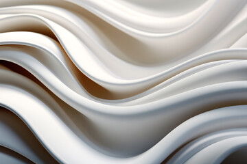 3D Realistic Abstract White Wave Dynamic Futuristic Background