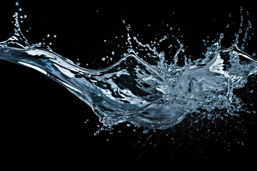 Water Splash on Black Background