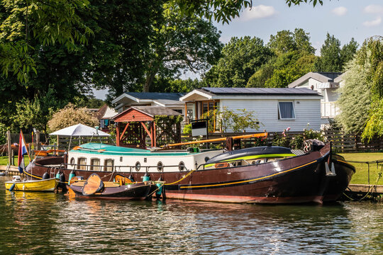 Dutch barge moored on the River Thames