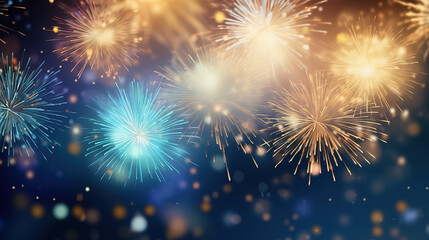 Abstract new year background with fireworks