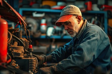car mechanic working in the garage