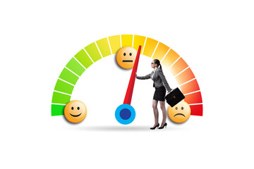 Fototapeta premium Satisfaction meter in customer opinion concept