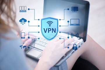 Virtual private network VPN cyber concept