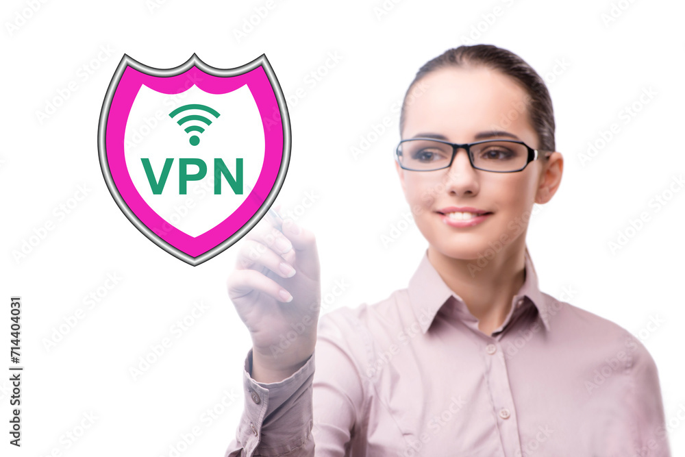 Wall mural virtual private network vpn cyber concept