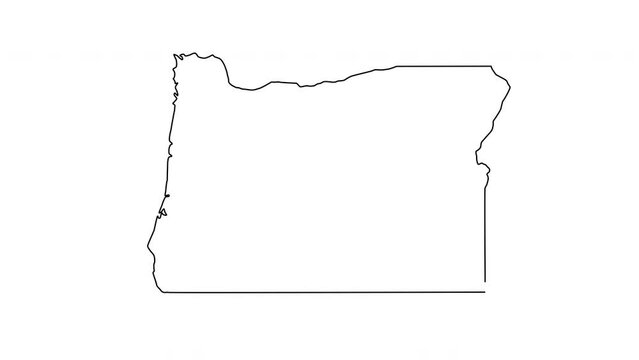 Oregon state map sketch animation