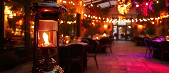 Propane heat lamp for an event with infrared gas heating