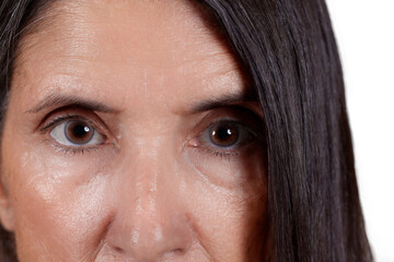 Close up of the eyes of a senior aged woman