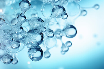 Water Bubbles Molecules Hyaluronic Acid Blue Transparent Background