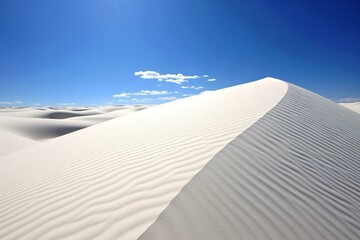 Fototapeta na wymiar Sand dunes of White Sands National Park beneath a clear sky. Generative AI