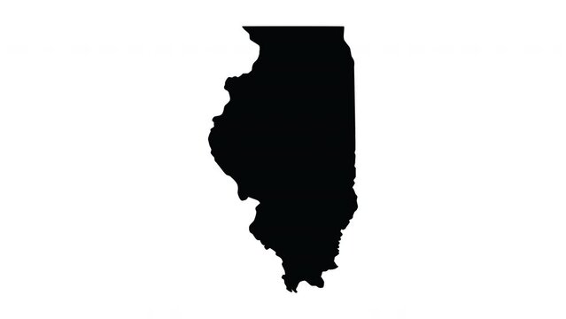 Animation forms a map of the state of Illinois