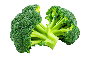 Fresh Organic Broccoli on White Background, a Healthy and Nutritious Vegetable for a Balanced Diet