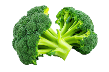 Fresh Organic Broccoli on White Background, a Healthy and Nutritious Vegetable for a Balanced Diet