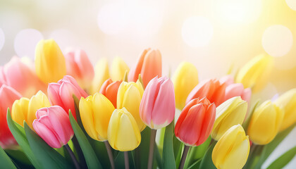 Bouquet of Dutch tulips, easter concept