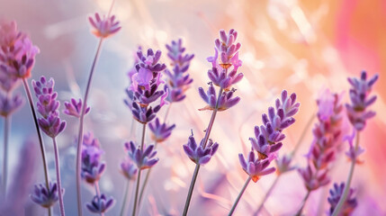  a close up of a bunch of flowers with a blurry background of purple flowers in the foreground and a blurry background of pink flowers in the foreground.