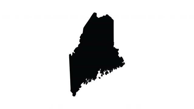 animation forming a map of the state of Maine
