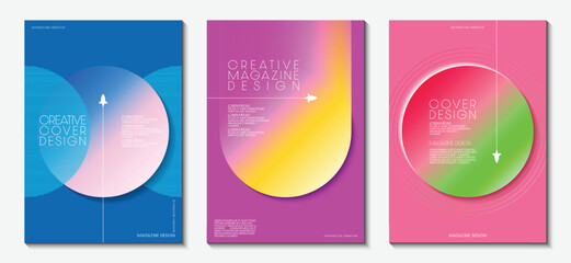 Cover design with colorful circle light gradient isolated on white background. Concept for technology, digital, communication and poster. EPS vector illustration.