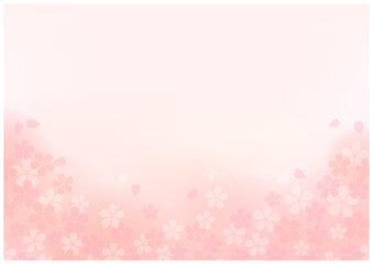 桜の花が美しい春の桜フレーム背景13_2