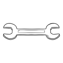 double-ended wrench illustration Outline vector