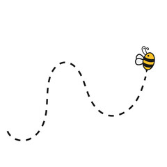 Flying Bee with Dotted Lines