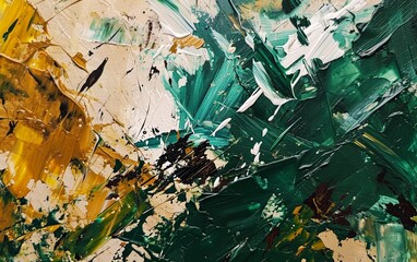 Fototapeta premium Close-up abstract painting with bold color strokes impasto style