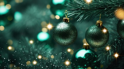 Obraz na płótnie Canvas Merry christmas and new year holidays background blurred bokeh background