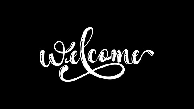Welcome Animated Text on white and black background. This animated is suitable for greetings and opening  vlog videos ,opening animation, welcome greeting, etc.