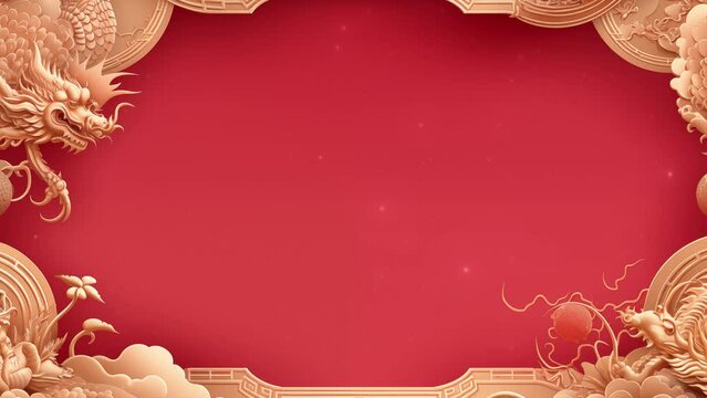 Video for Happy Chinese new year Concept for holiday, Chinese Celebration animation Traditional Chinese year red background Chinese Festival.