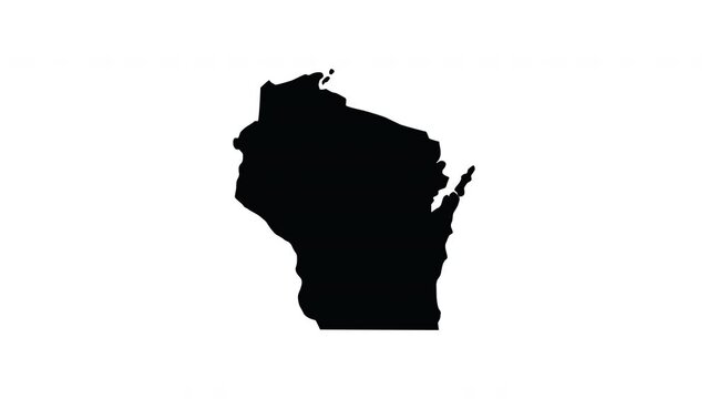 animation forming a map of the state of Wisconsin