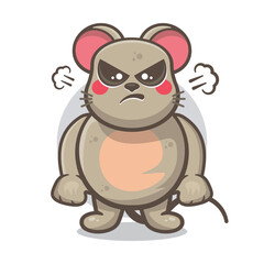 serious mouse animal cartoon character mascot with an angry expression