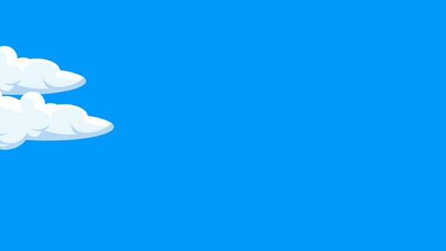 Animated Clouds Moving Fast on blue Screen