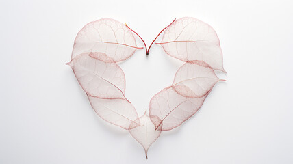 白い背景にあるハート