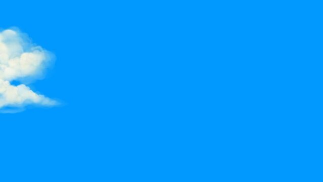 Animated Clouds Moving Fast on blue Screen