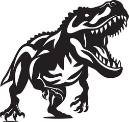 Fototapeta premium Striking Sophistication: T-Rex Emblem in Sleek Black Design