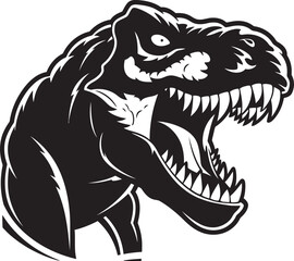 T-Rex Monogram: Bold Black Logo with Fierce Appeal