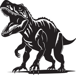 Sharp and Sleek: T-Rex Logo Design in Stylish Black