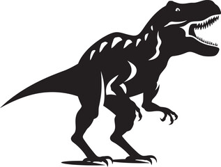 Dynamic Dino Icon: T-Rex Logo in Sleek Black Silhouette