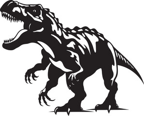 Stealthy Silhouette: T-Rex Logo in Intriguing Black Design