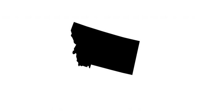 Montana state map animated video