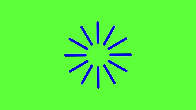 4K motion graphic loading circle animation. Download progress, preloader animation on chroma key green screen background.