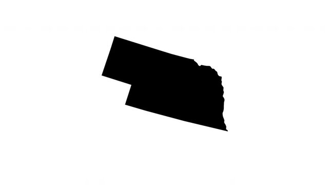 Nebraska state map animation video