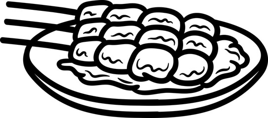 Satay Indonesian Food Doodle