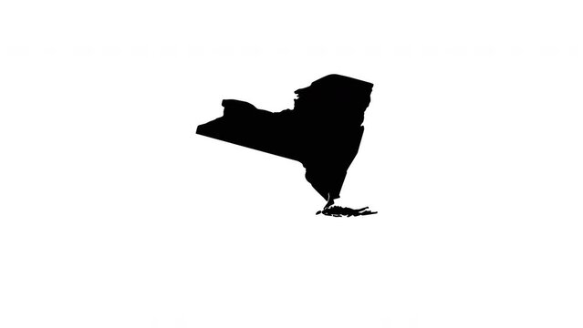New York state map animation video